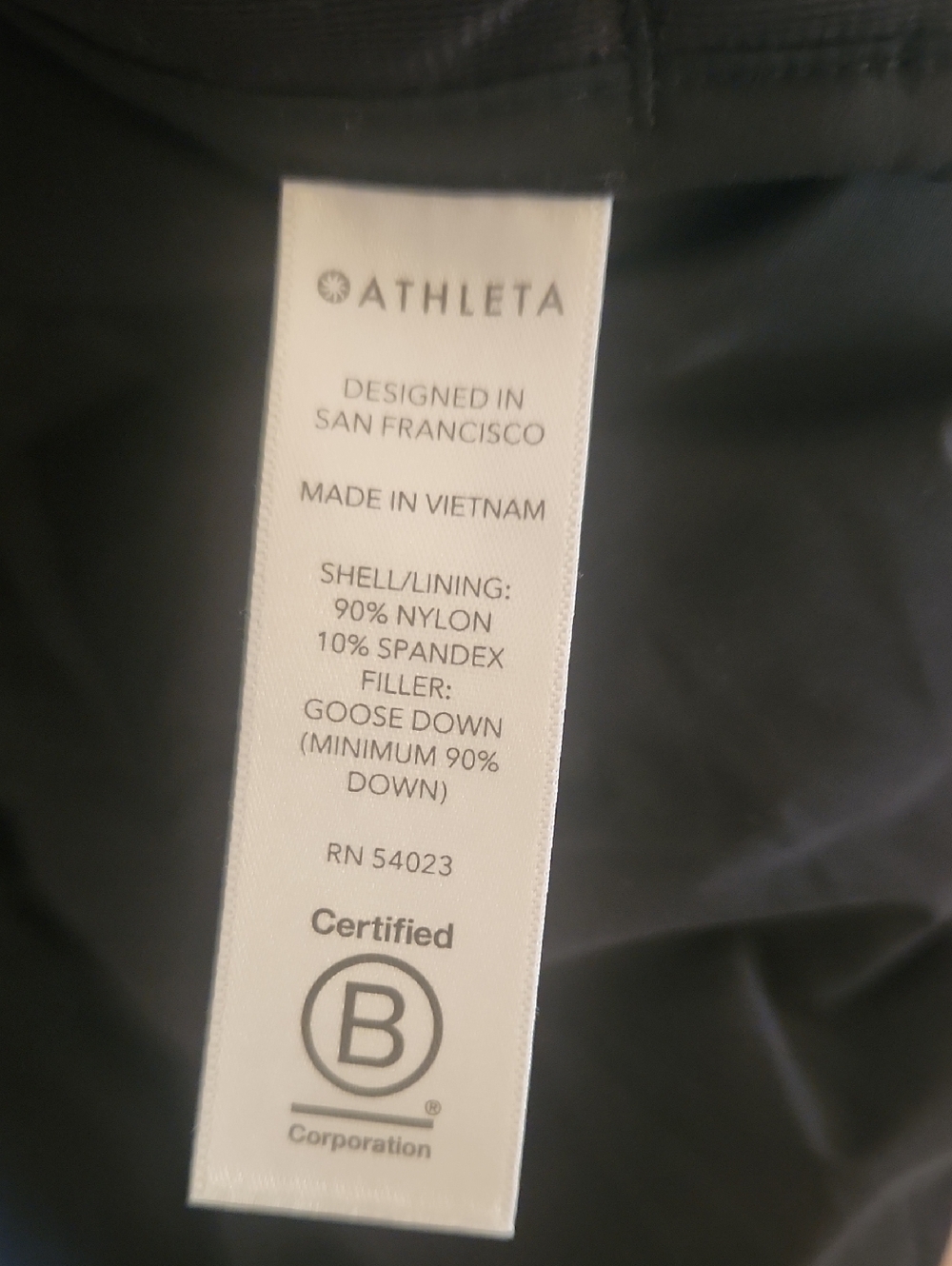 Athleta Black Quilted Vest Goose Down - Picture 6 of 6
